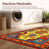 Ultra Soft Area Rug, Non Slip, Stain Resistant, Washable Area Rugs for Living Room, Bedroom, Lively Rustic Textured Geometry(Yellow)