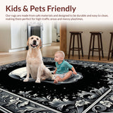 Ultra Soft Area Rug, Non Slip, Stain Resistant, Washable Area Rugs for Living Room, Bedroom, Chic Monochrome Skull Pattern(Gray)