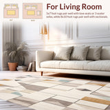 Modern Mosaic Hallway with Angular Geometric Shapes and Neutral Hues Fusion(Beige)