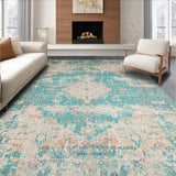Contemporary Floral Cream Accent(Blue)