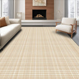 Ultra Soft Area Rug, Non Slip, Stain Resistant, Washable Area Rugs for Living Room, Bedroom, Chic Tan Plaid Decorative Style(Beige)