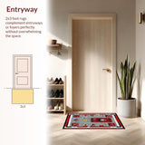 Ultra Soft Area Rug, Non Slip, Stain Resistant, Washable Area Rugs for Living Room, Bedroom, Sleek Monochrome Decorative Piece(Red)