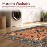 Ultra Soft Area Rug, Non Slip, Stain Resistant, Washable Area Rugs for Living Room, Bedroom, Charming Primitive Star Design(Red)