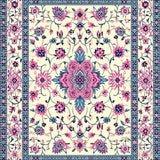 Ultra Soft Area Rug, Non Slip, Stain Resistant, Washable Area Rugs for Living Room, Bedroom, Stylish Pink and Cream Floral Blend(Beige)