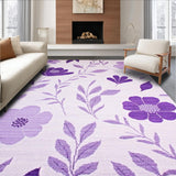 Ultra Soft Area Rug, Non Slip, Stain Resistant, Washable Area Rugs for Living Room, Bedroom, Chic Cute Lavender Circle Statement(Purple)