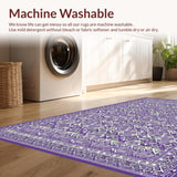 Ultra Soft Area Rug, Non Slip, Stain Resistant, Washable Area Rugs for Living Room, Bedroom, Artistic Rich Purple Comfort(Purple)