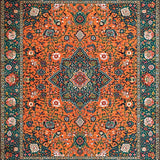 Ultra Soft Area Rug, Non Slip, Stain Resistant, Washable Area Rugs for Living Room, Bedroom, Rustic Earthy Boho Charm(Orange)