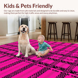 Ultra Soft Area Rug, Non Slip, Stain Resistant, Washable Area Rugs for Living Room, Bedroom, Trendy Whimsical Zebra Texture(Pink)