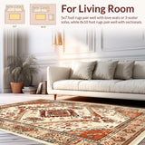 Ultra Soft Area Rug, Non Slip, Stain Resistant, Washable Area Rugs for Living Room, Bedroom, Tribal Farmhouse Warm Beige Bedroom Washable Carpet(Beige)