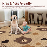Ultra Soft Area Rug, Non Slip, Stain Resistant, Washable Area Rugs for Living Room, Bedroom, Whimsical Animal Print Aesthetic(Beige)