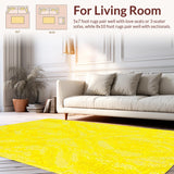 Ultra Soft Area Rug, Non Slip, Stain Resistant, Washable Area Rugs for Living Room, Bedroom, Artistic Irregular Shag Pattern(Yellow)
