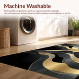 Ultra Soft Area Rug, Non Slip, Stain Resistant, Washable Area Rugs for Living Room, Bedroom, Striking Fluid Geode Wave Aesthetic(Gold)