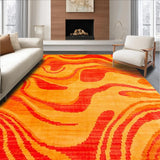 Ultra Soft Area Rug, Non Slip, Stain Resistant, Washable Area Rugs for Living Room, Bedroom, Soft Warm Color Palette Charm(Orange)