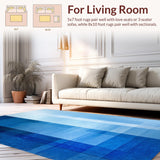 Ultra Soft Area Rug, Non Slip, Stain Resistant, Washable Area Rugs for Living Room, Bedroom, Stylish Abstract Composition Splash(Blue)