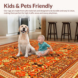 Autumn Harvest Geometric Area with Warm Orange and Earthy Tones(Red)