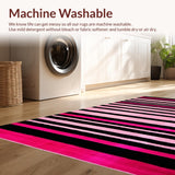 Ultra Soft Area Rug, Non Slip, Stain Resistant, Washable Area Rugs for Living Room, Bedroom, Lively Zebra-Inspired Color Fusion(Pink)