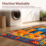 Ultra Soft Area Rug, Non Slip, Stain Resistant, Washable Area Rugs for Living Room, Bedroom, Rustic Earthy Toned Decor Piece(Orange)