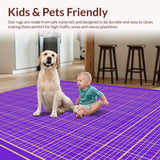 Ultra Soft Area Rug, Non Slip, Stain Resistant, Washable Area Rugs for Living Room, Bedroom, Fresh Minimalist Purple Art Piece(Purple)