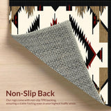 Ultra Soft Area Rug, Non Slip, Stain Resistant, Washable Area Rugs for Living Room, Bedroom, Non Slip Black With Beige Southwestern Motifs(Beige)