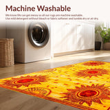Ultra Soft Area Rug, Non Slip, Stain Resistant, Washable Area Rugs for Living Room, Bedroom, Dynamic Helios Burst Scheme(Yellow)