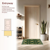 Ultra Soft Area Rug, Non Slip, Stain Resistant, Washable Area Rugs for Living Room, Bedroom, Geometric Spotted Neutral(Green)