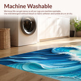 Ultra Soft Area Rug, Non Slip, Stain Resistant, Washable Area Rugs for Living Room, Bedroom, Beach Theme Non-Slip Carpet for Girls' Playroom(Blue)