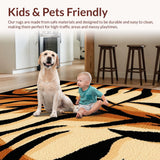 Ultra Soft Area Rug, Non Slip, Stain Resistant, Washable Area Rugs for Living Room, Bedroom, Animal Print Black and Brown Entryway Mat(Beige)