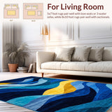 Elegant Symmetrical Linear Motif(Blue)