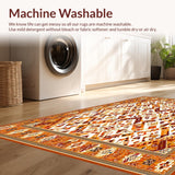 Ultra Soft Area Rug, Non Slip, Stain Resistant, Washable Area Rugs for Living Room, Bedroom, Amber Cascade Decorative Area with Flowing Geometric Motifs(Brown)