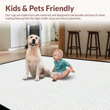 Ultra Soft Area Rug, Non Slip, Stain Resistant, Washable Area Rugs for Living Room, Bedroom, Artistic Interactive Study Surface(Gray)