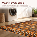 Ultra Soft Area Rug, Non Slip, Stain Resistant, Washable Area Rugs for Living Room, Bedroom, Chic Textured Retro Aesthetic(Orange)
