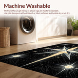 Ultra Soft Area Rug, Non Slip, Stain Resistant, Washable Area Rugs for Living Room, Bedroom, Trendy Cosmic Linear Arrangement(Gold)