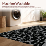 Ultra Soft Area Rug, Non Slip, Stain Resistant, Washable Area Rugs for Living Room, Bedroom, Trendy Chic Shag Style Rug(Black)
