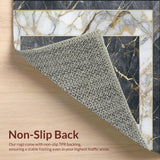 Ultra Soft Area Rug, Non Slip, Stain Resistant, Washable Area Rugs for Living Room, Bedroom, Contemporary Abstract Gold Patterning(Gray)