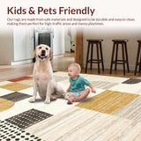 Ultra Soft Area Rug, Non Slip, Stain Resistant, Washable Area Rugs for Living Room, Bedroom, Sleek Urban Rustic Visual Theme(Beige)