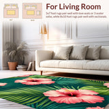Ultra Soft Area Rug, Non Slip, Stain Resistant, Washable Area Rugs for Living Room, Bedroom, Charming Farmhouse Floral Display(Pink)