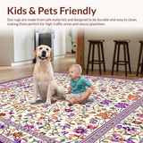 Ultra Soft Area Rug, Non Slip, Stain Resistant, Washable Area Rugs for Living Room, Bedroom, Beige Low Pile Floral Design Area Vibrant Spring Bloom(Ivory)