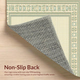 Ancient Scroll Area Sage Beige Artistic Swirl Design(Beige)