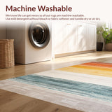 Ultra Soft Area Rug, Non Slip, Stain Resistant, Washable Area Rugs for Living Room, Bedroom, Sleek Neutral Twisted Braids(Orange)