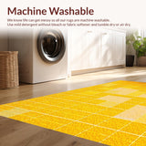 Ultra Soft Area Rug, Non Slip, Stain Resistant, Washable Area Rugs for Living Room, Bedroom, Modern Yellow Geometric Living Room Area Rug(Yellow)