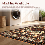 Ultra Soft Area Rug, Non Slip, Stain Resistant, Washable Area Rugs for Living Room, Bedroom, Rustic Vintage Cowboy Medallion(Beige)