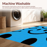 Ultra Soft Area Rug, Non Slip, Stain Resistant, Washable Area Rugs for Living Room, Bedroom, Preppy Cool Round Accent(Blue)