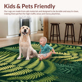 Ultra Soft Area Rug, Non Slip, Stain Resistant, Washable Area Rugs for Living Room, Bedroom, Rustic Textured Earthy Tones(Green)