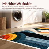 Ultra Soft Area Rug, Non Slip, Stain Resistant, Washable Area Rugs for Living Room, Bedroom, Bold Rainbow Spectrum Aesthetic(Orange)