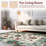 Ultra Soft Area Rug, Non Slip, Stain Resistant, Washable Area Rugs for Living Room, Bedroom, Artful Distressed Color Play(White)
