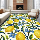 Sun Kissed Lemon Grove Inspired Rug with Stylized Floral Accents(Yellow)