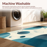 Ultra Soft Area Rug, Non Slip, Stain Resistant, Washable Area Rugs for Living Room, Bedroom, Elegant Gray and White Geometric Charm(White)