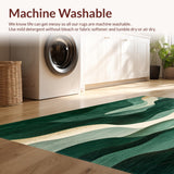 Ultra Soft Area Rug, Non Slip, Stain Resistant, Washable Area Rugs for Living Room, Bedroom, Area Moody Green & Beige Abstract(Green)