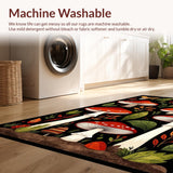Ultra Soft Area Rug, Non Slip, Stain Resistant, Washable Area Rugs for Living Room, Bedroom, Stylish Black Nature Theme(Red)