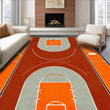 Ultra Soft Area Rug, Non Slip, Stain Resistant, Washable Area Rugs for Living Room, Bedroom, Retro Athletic Pattern Play(Brown)